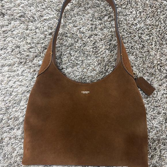 Coach Handbags - Coach Brown Suede Shoulder Bag